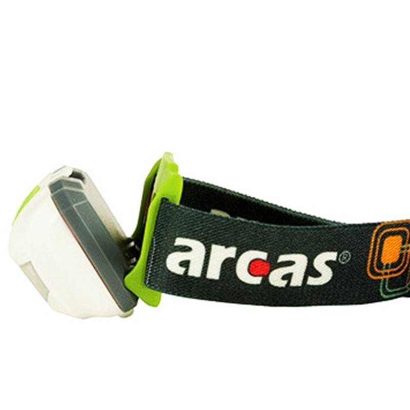 3 Watt LED Stirnleuchte mit 4 Funktionen und bis zu 120 Lumen, inklusive Batterien von Arcas