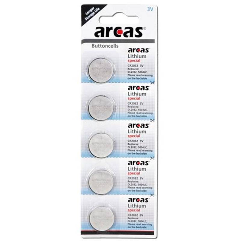 5er-Sparset CR2016 Lithium Batterie von Arcas