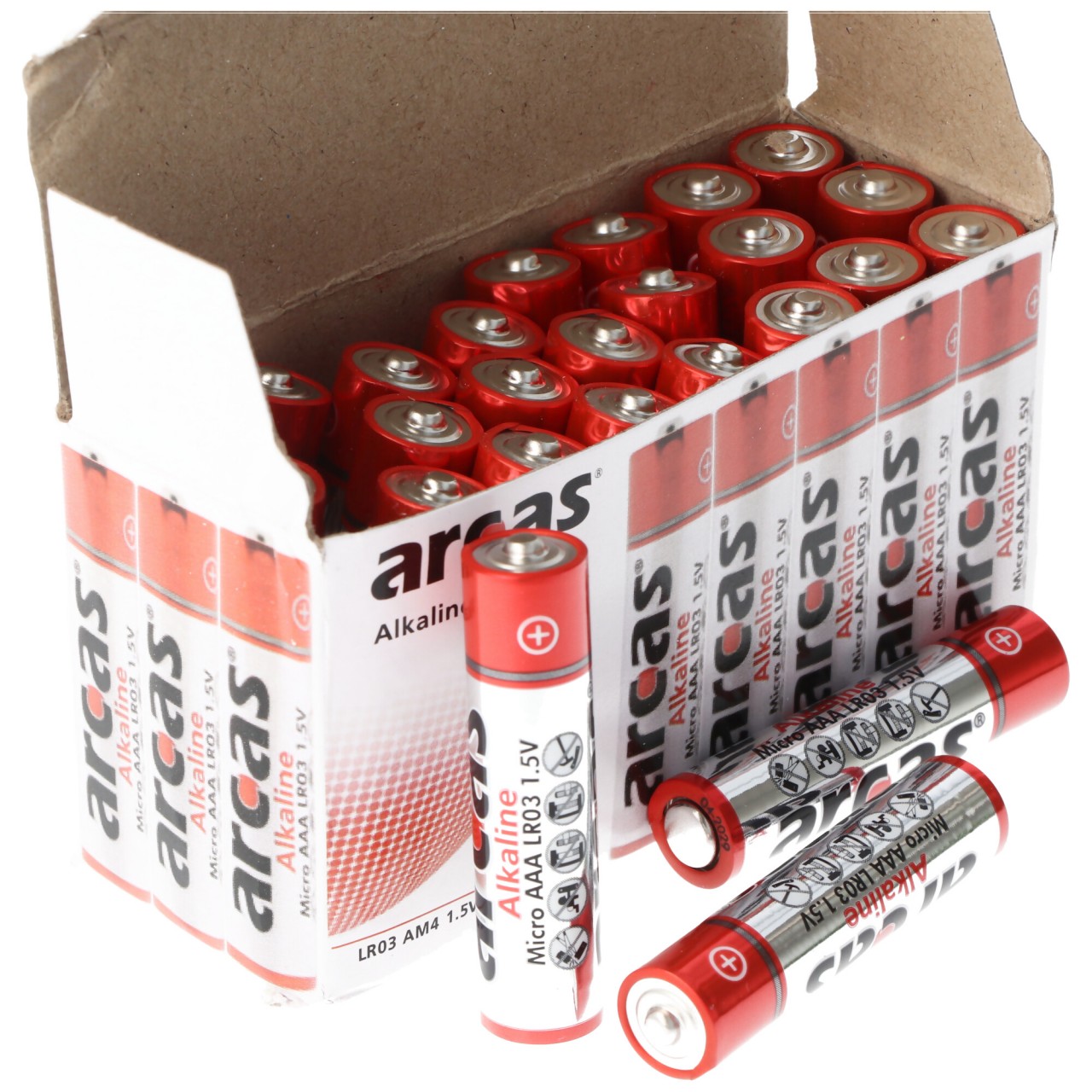 Alkaline Batterie LR03, AAA, Micro, 1,5V 24 Stück im Karton Alkaline Batterie LR03, AAA, Micro, 1,5V 24 Stück im Karton von Arcas