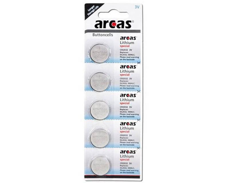 Arcas 5er-Sparset CR2016 Lithium Batterie Batterie, (3,0 V) von Arcas