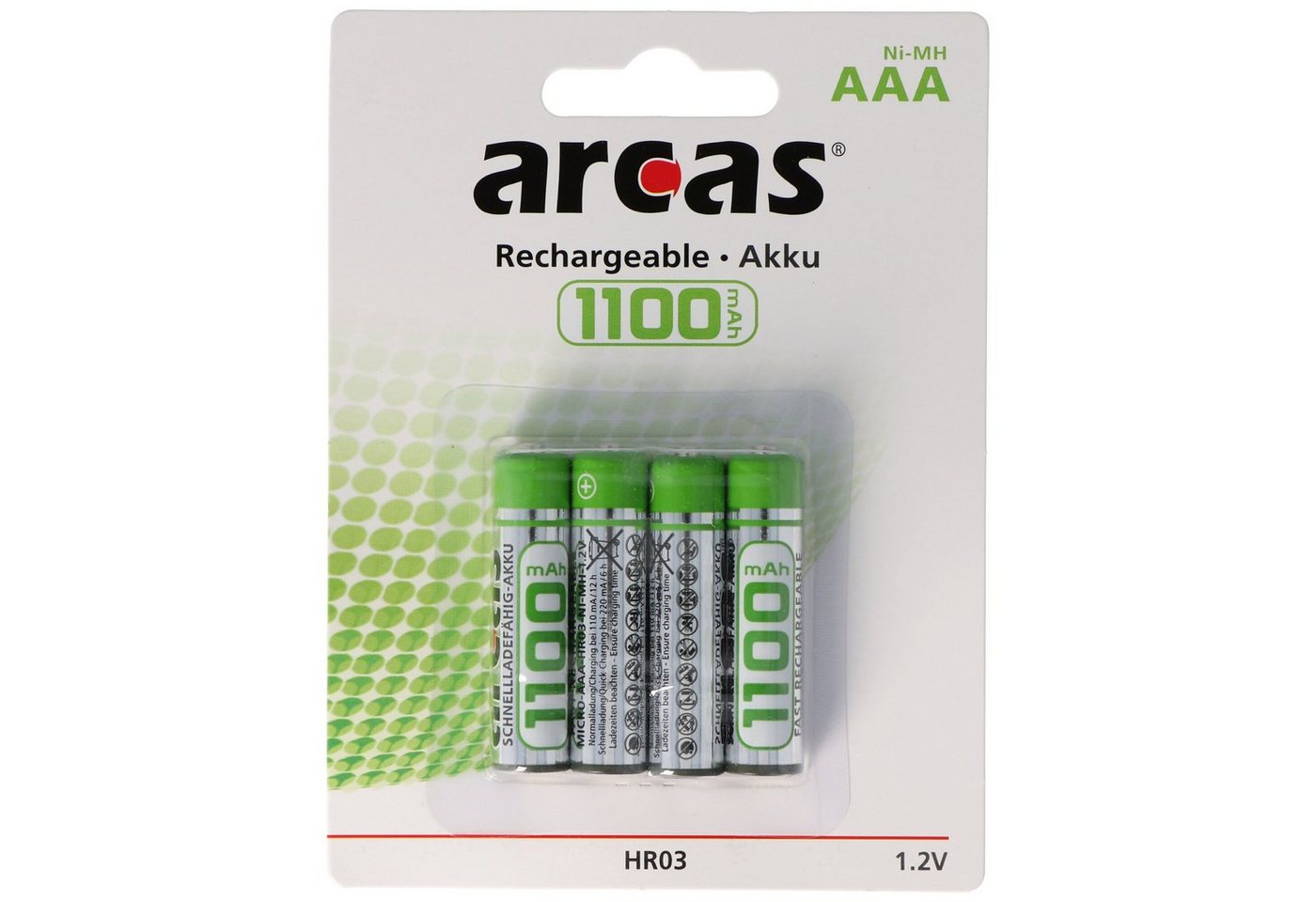 Arcas Arcas Micro AAA Akku 4er Pack 1100mAh Akku 1100 mAh (1,2 V) von Arcas