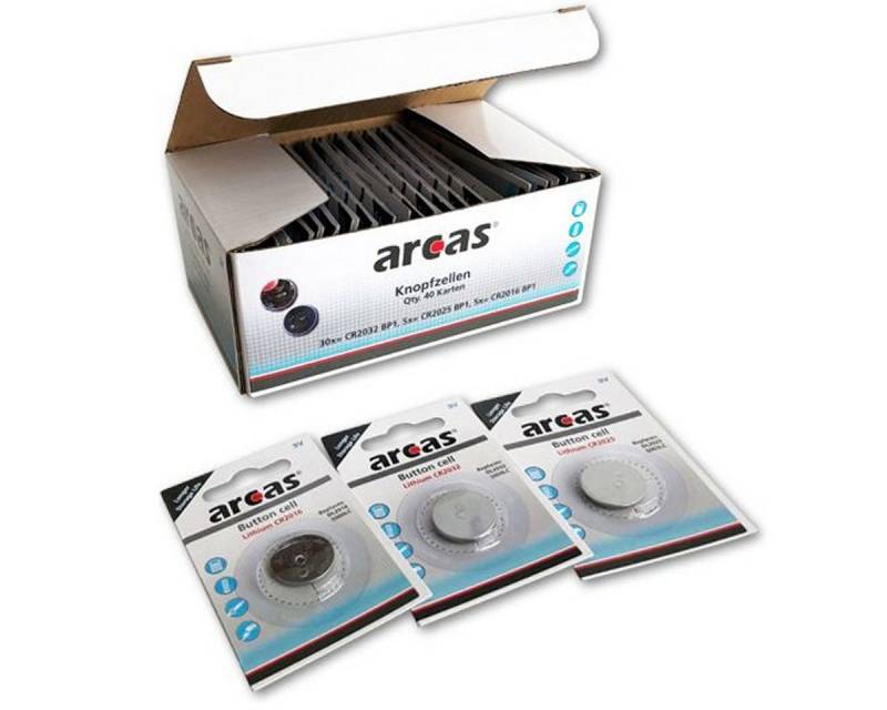 Arcas Vorteils-Set Lithium Batterien bestehend aus 30x CR2032, 5x CR2025, 5 Batterie, (3,0 V) von Arcas