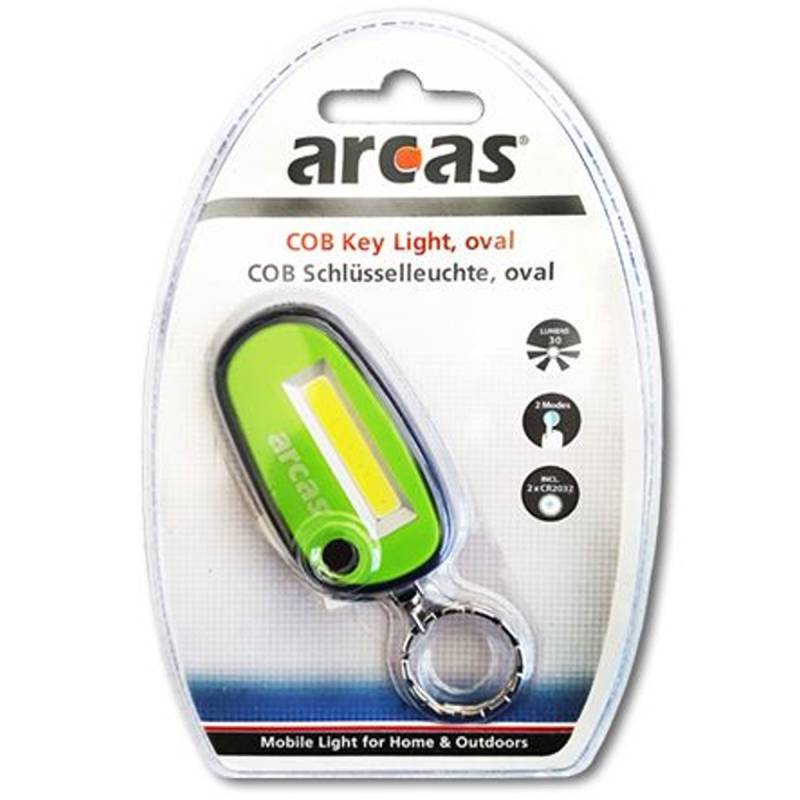 COB schlüsselleuchte mit max. 30 Lumen Leuchtpower, inklusive 2 CR2032 Lithium Batterien, farblich sortiert von Arcas