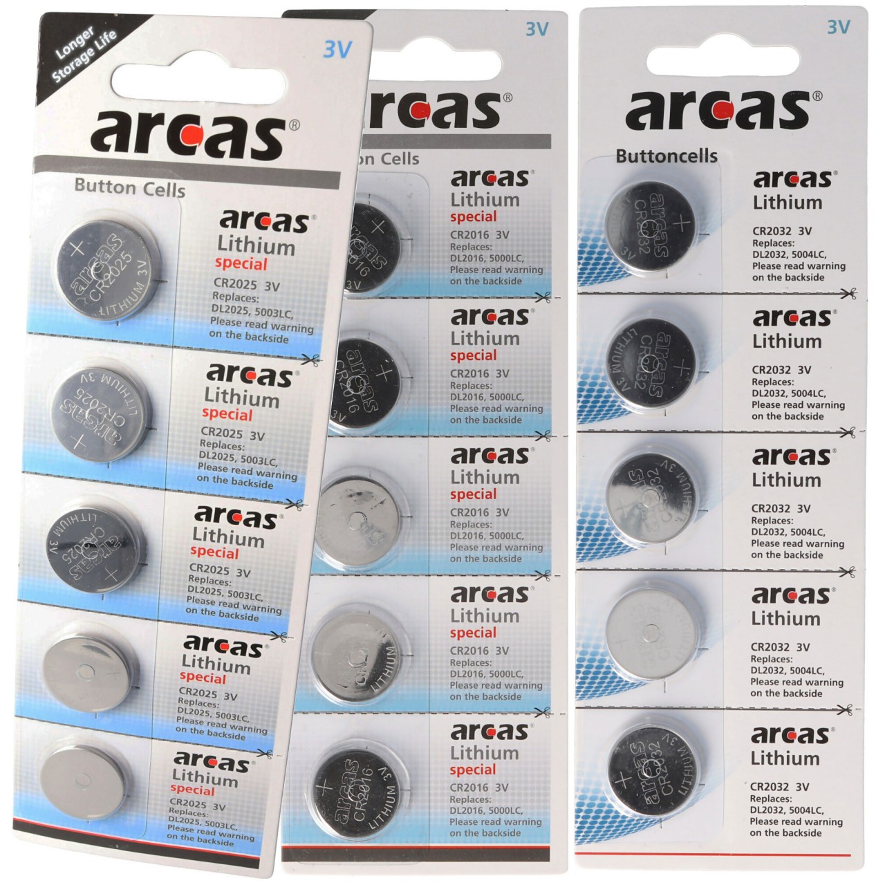 Knopfzellen-Paket 2+1 gratis, 5x CR2025, 5x CR2032, 5x CR2016 Knopfzellen-Paket 2+1 gratis, 5x CR2025, 5x CR2032, 5x CR2016 von Arcas