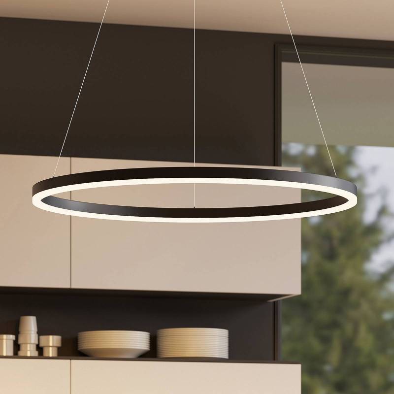 Arcchio LED-Hängeleuchte Albiona, schwarz, 1 Ring, Ø 80 cm von Arcchio
