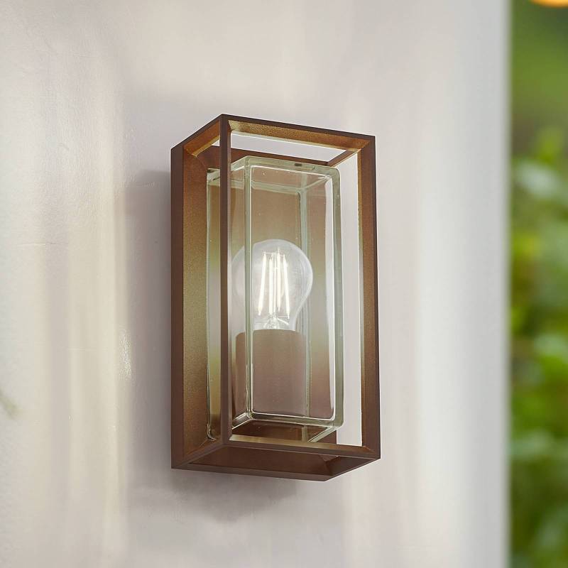 Arcchio Außenwandleuchte Ismera, rostfarben, IP65, Glas, E27 von Arcchio