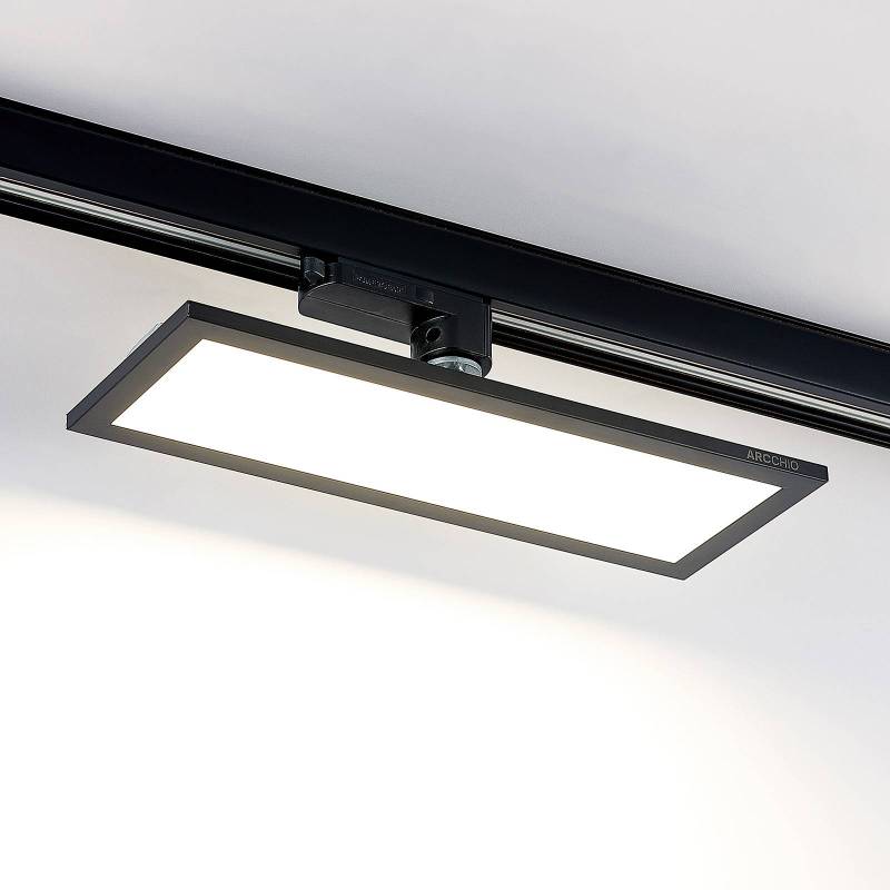 Arcchio LED-Panel Hairis, schwarz, 4.000 K, 30 cm, 3-Phasen von Arcchio