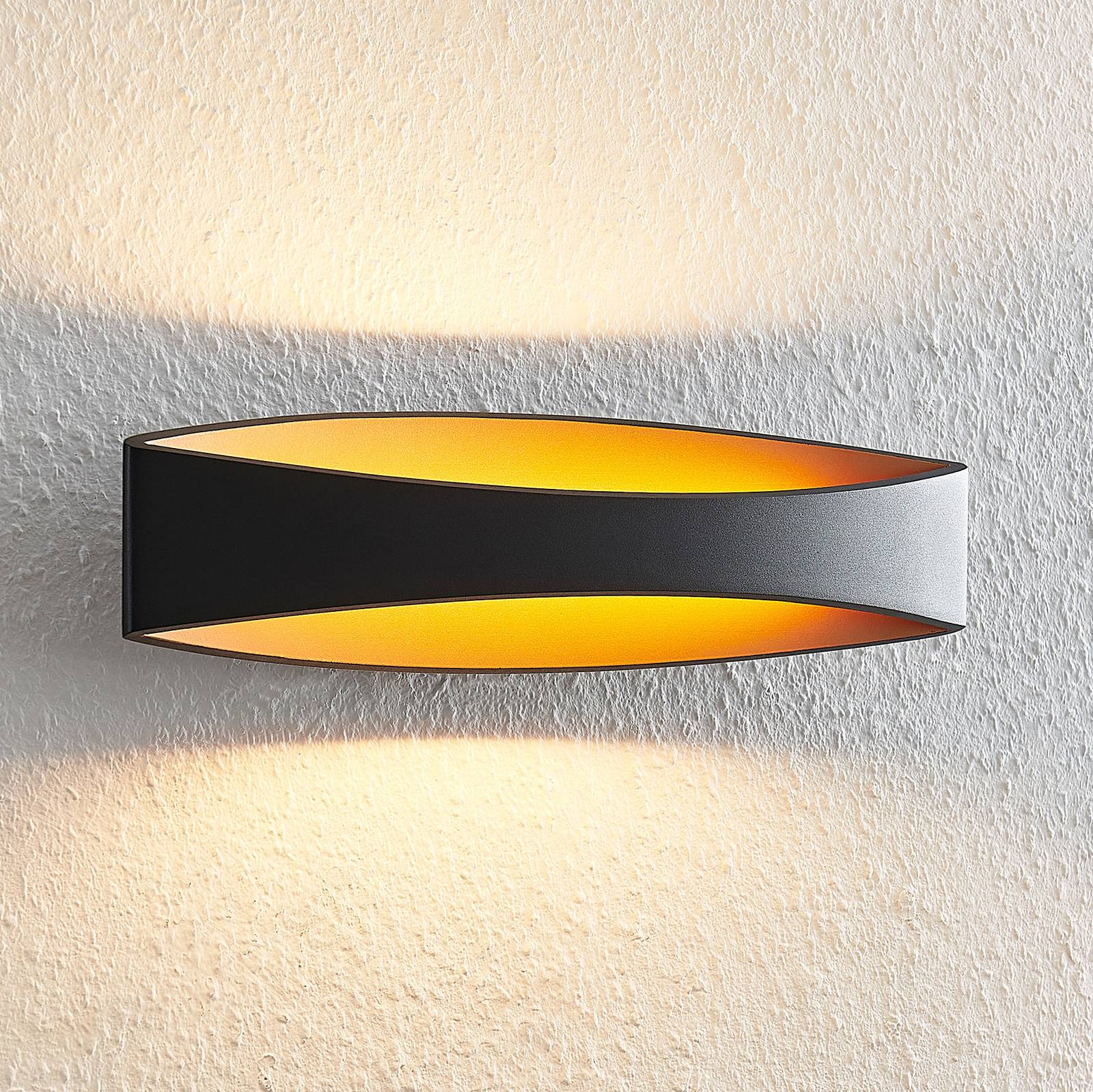 Arcchio Jelle LED-Wandleuchte, 43,5 cm, schwarz von Arcchio