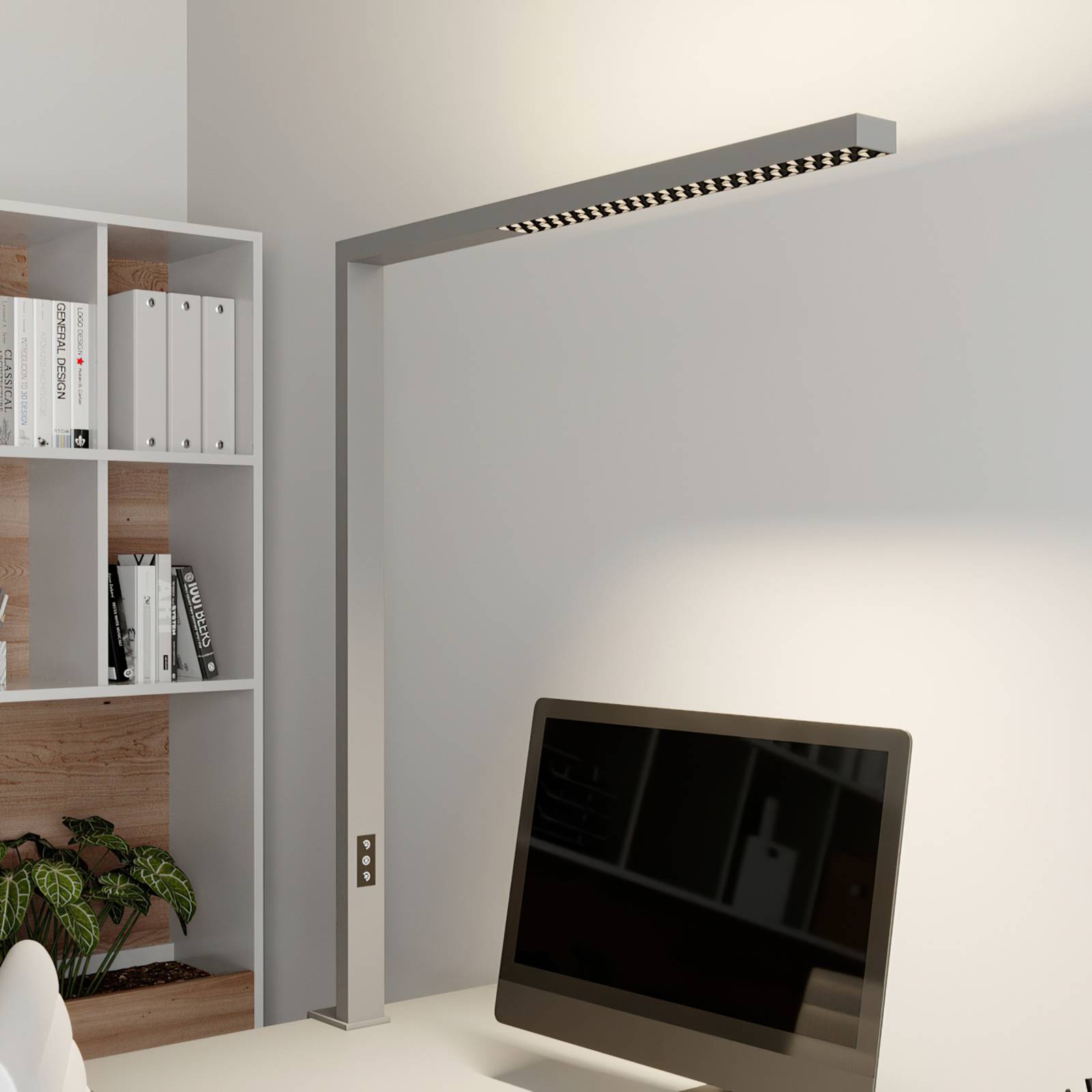 Arcchio Jolinda LED-Office-Klemmleuchte, silber von Arcchio