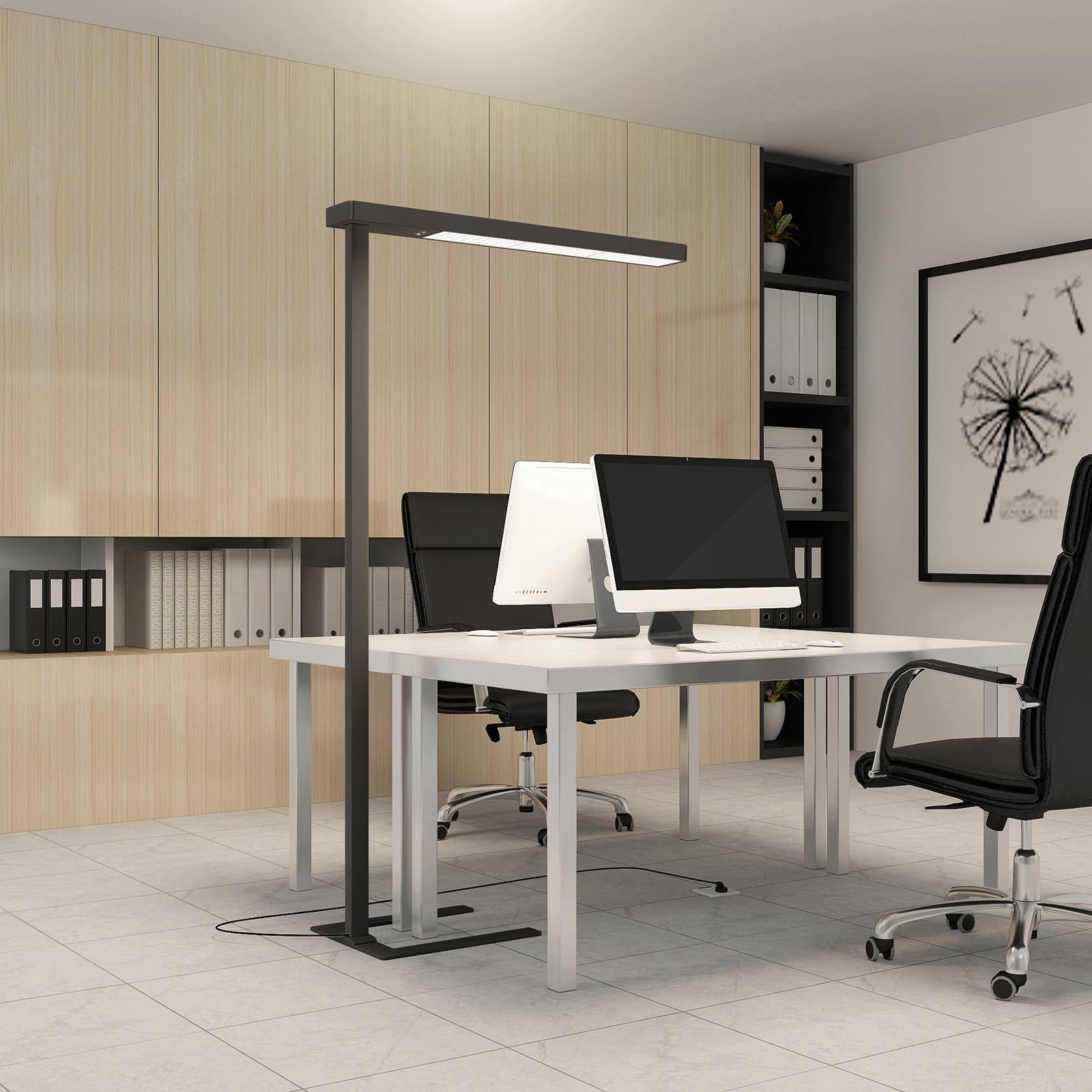 Arcchio LED-Bürostehlampe Susi, 2er-Set, schwarz, Sensor Arcchio LED-Bürostehlampe Susi, 2er-Set, schwarz, Sensor von Arcchio