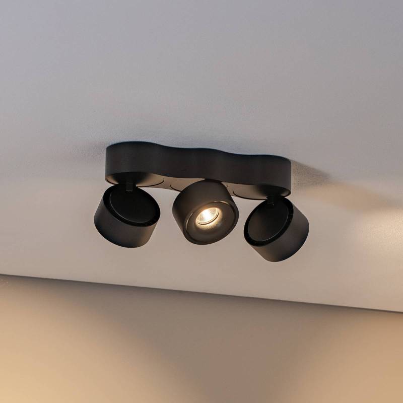 Arcchio LED-Deckenleuchte Rotari, Linsen, 3-flammig, schwarz von Arcchio
