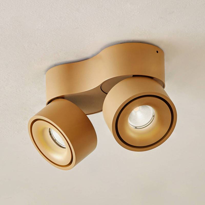 Arcchio LED-Deckenstrahler Rotari, braun, 2-flg., 8,9W von Arcchio