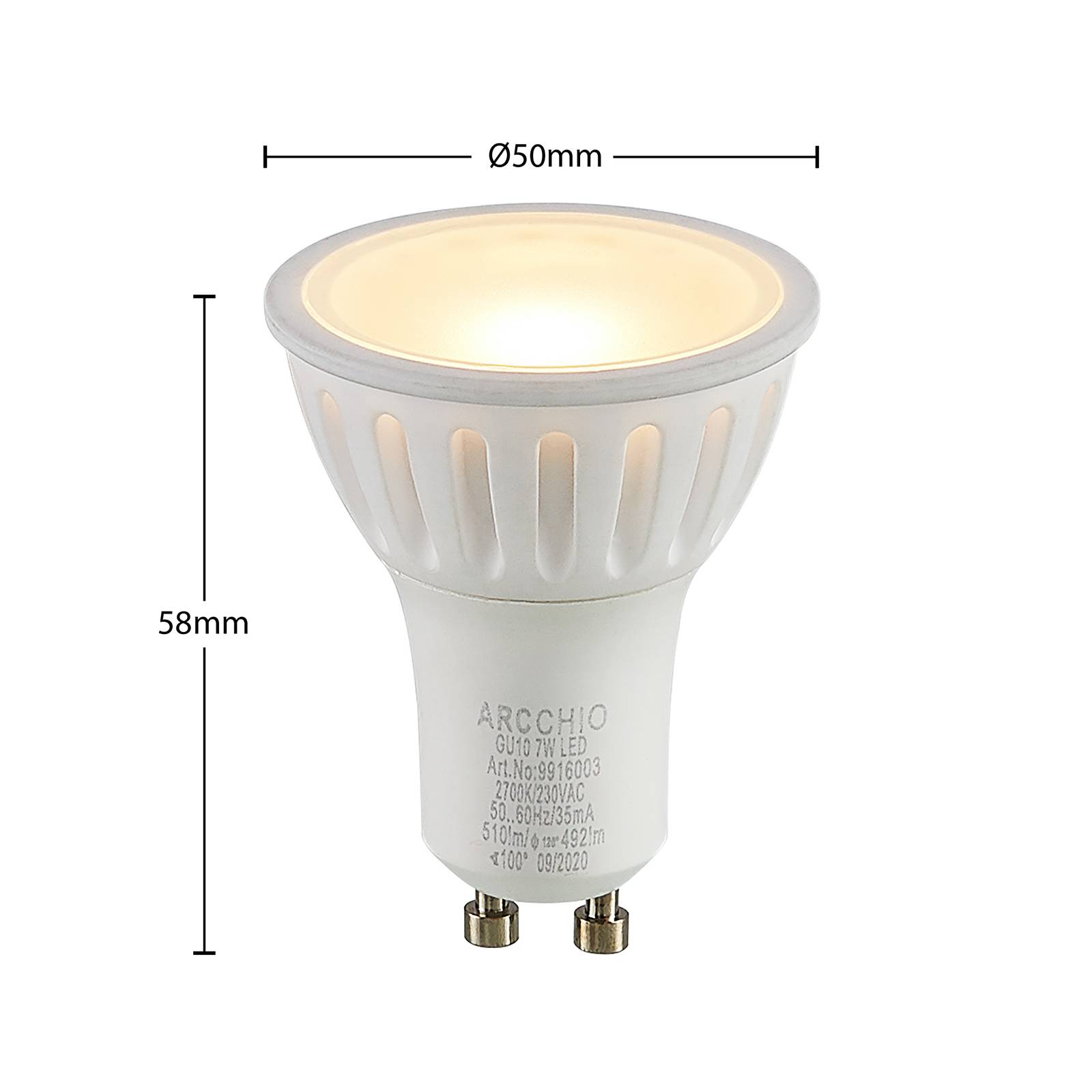 Arcchio LED-Reflektor GU10 100° 7W 2.700K dimmbar von Arcchio