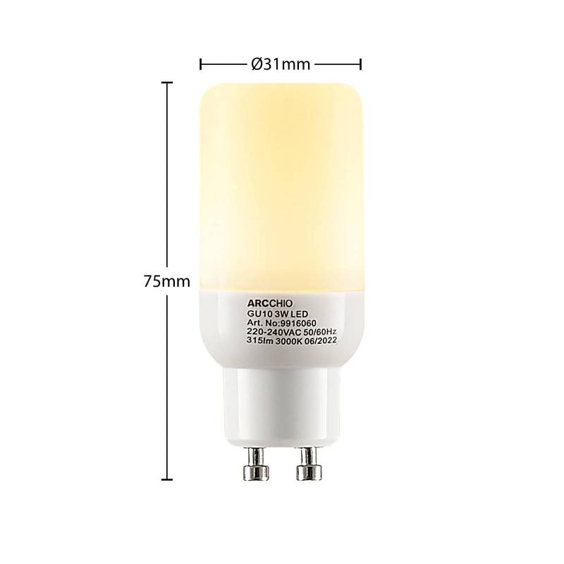 Arcchio LED-Röhrenlampe GU10 3W 3.000K 2er-Set von Arcchio