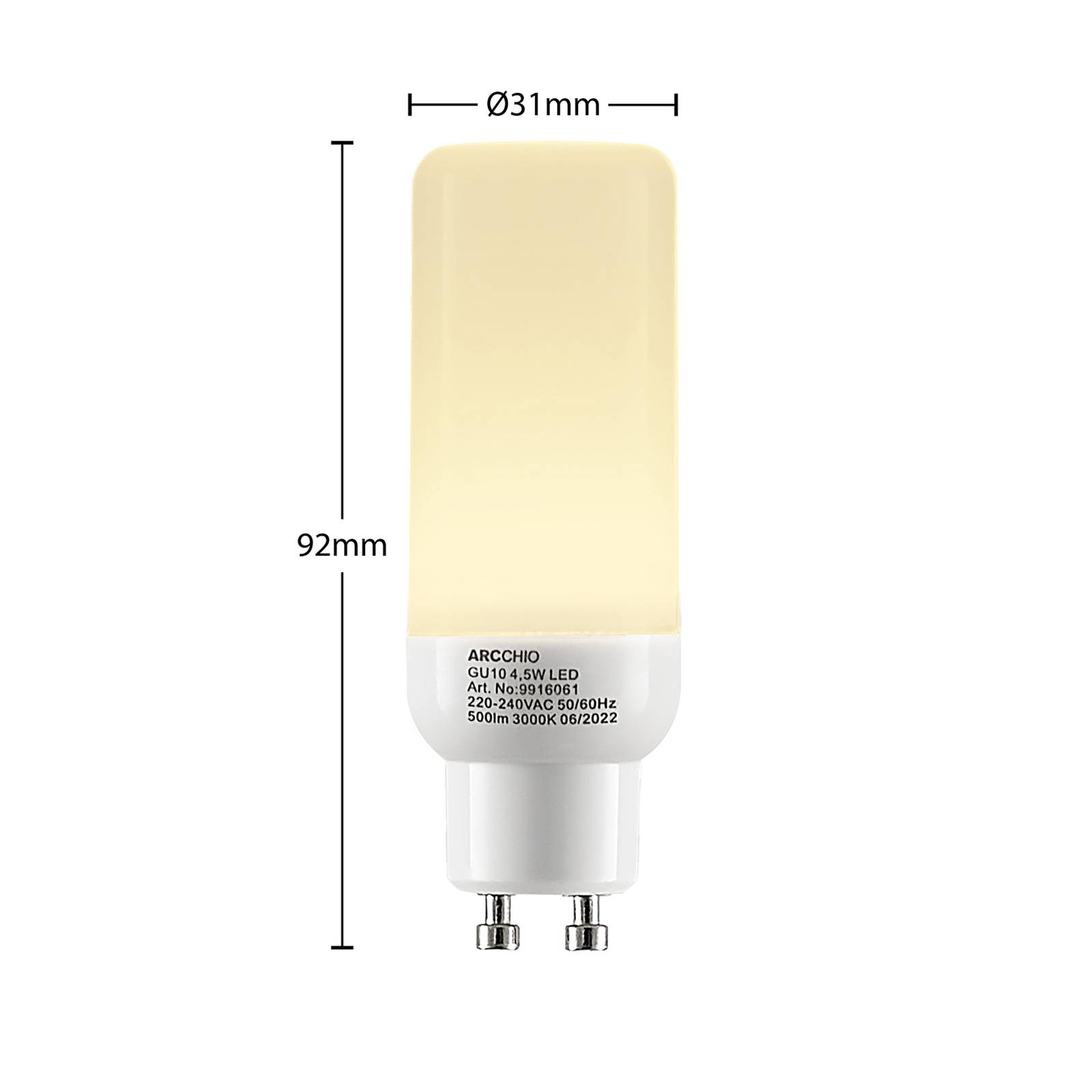 Arcchio LED-Röhrenlampe GU10 4,5W 3.000K 2er-Set von Arcchio