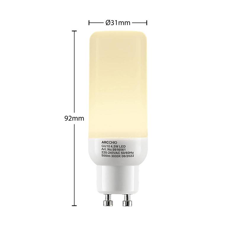Arcchio LED-Röhrenlampe GU10 4,5W 3.000K 3er-Set von Arcchio