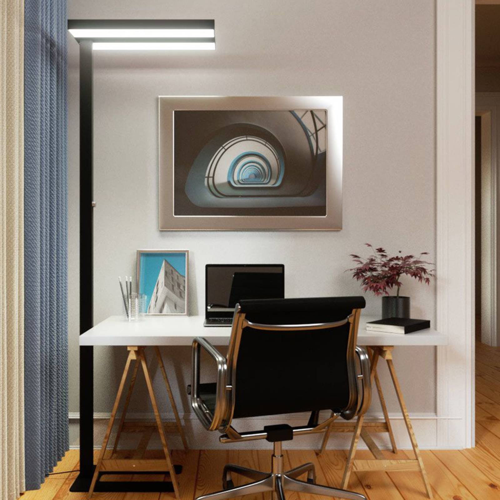 Arcchio LED-Stehlampe Logan Basic, schwarz, 6000 lm, dimmbar Arcchio LED-Stehlampe Logan Basic, schwarz, 6000 lm, dimmbar von Arcchio