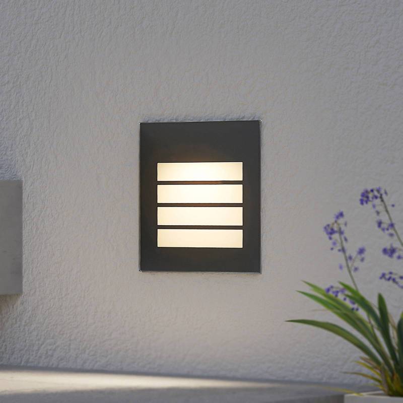 Arcchio LED-Wandeinbaulampe Zamo, Raster, schwarz, IP65 von Arcchio