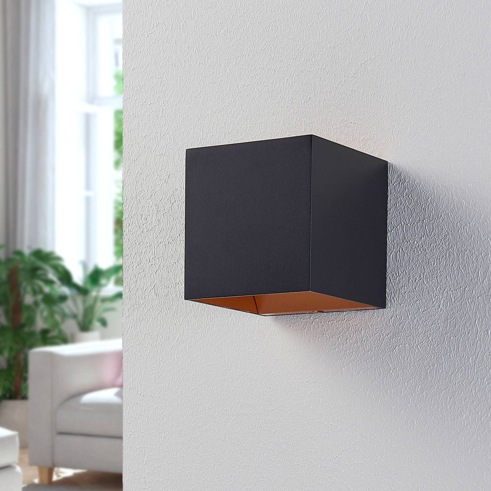 Arcchio LED-Wandlampe Zuzana, eckig, schwarz, 9,7 cm breit von Arcchio