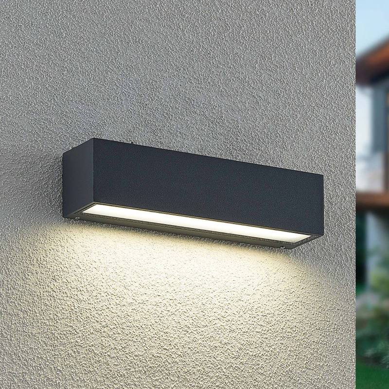 Arcchio LED-Wandleuchte Lengo, 25 cm, anthrazit, down, CCT von Arcchio