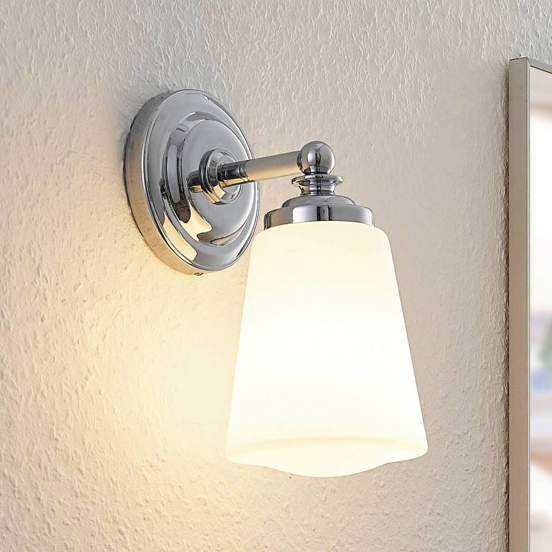 Arcchio Bad-Wandleuchte Mahdi, chrom, Glas, 11cm, IP44 von Arcchio