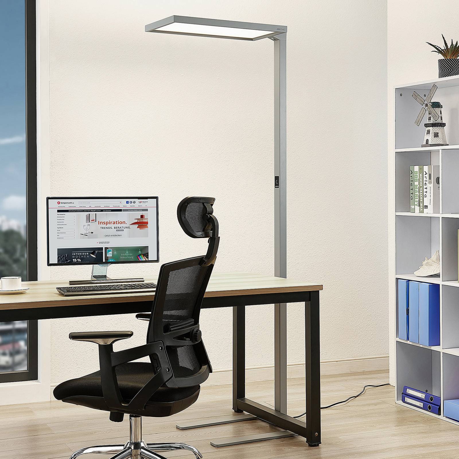 Arcchio Nelus LED-Stehlampe, silber, BWM, Sensor Arcchio Nelus LED-Stehlampe, silber, BWM, Sensor von Arcchio