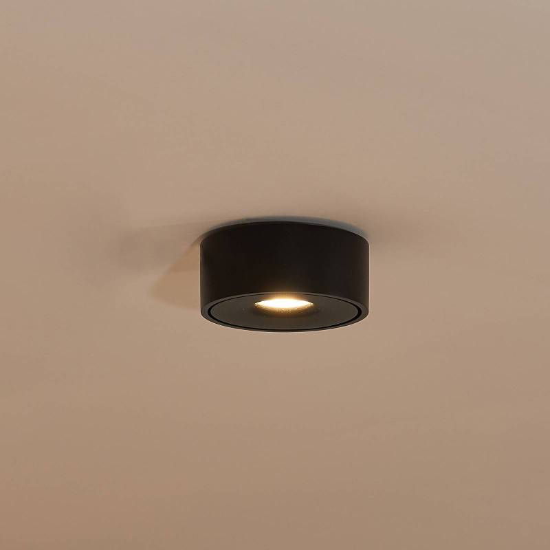 Arcchio LED-Deckenlampe Rotari, schwarz, Metall, Ø 12cm von Arcchio
