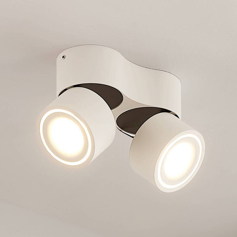 Arcchio LED-Deckenstrahler Rotari, weiß, 2-flg., 1140lm von Arcchio