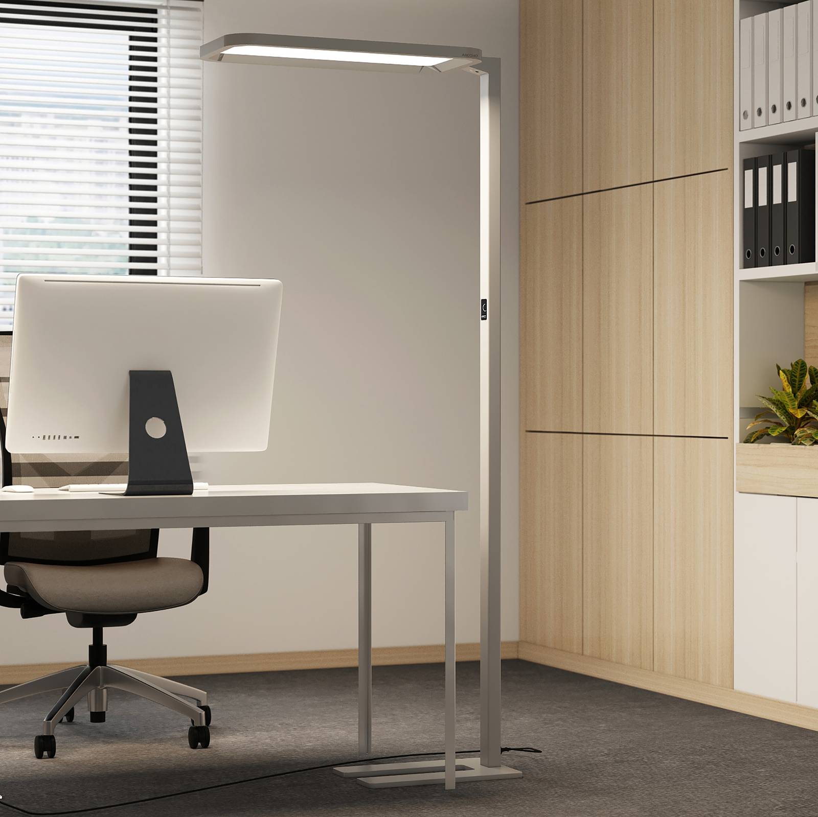 Büro-LED-Stehleuchte Nelus Neo, Dimmer und Sensor Büro-LED-Stehleuchte Nelus Neo, Dimmer und Sensor von Arcchio