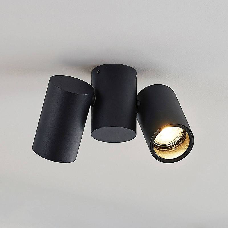 Arcchio Deckenlampe Gesina, 2flg., schwarz, Alu, 17,5 cm von Arcchio