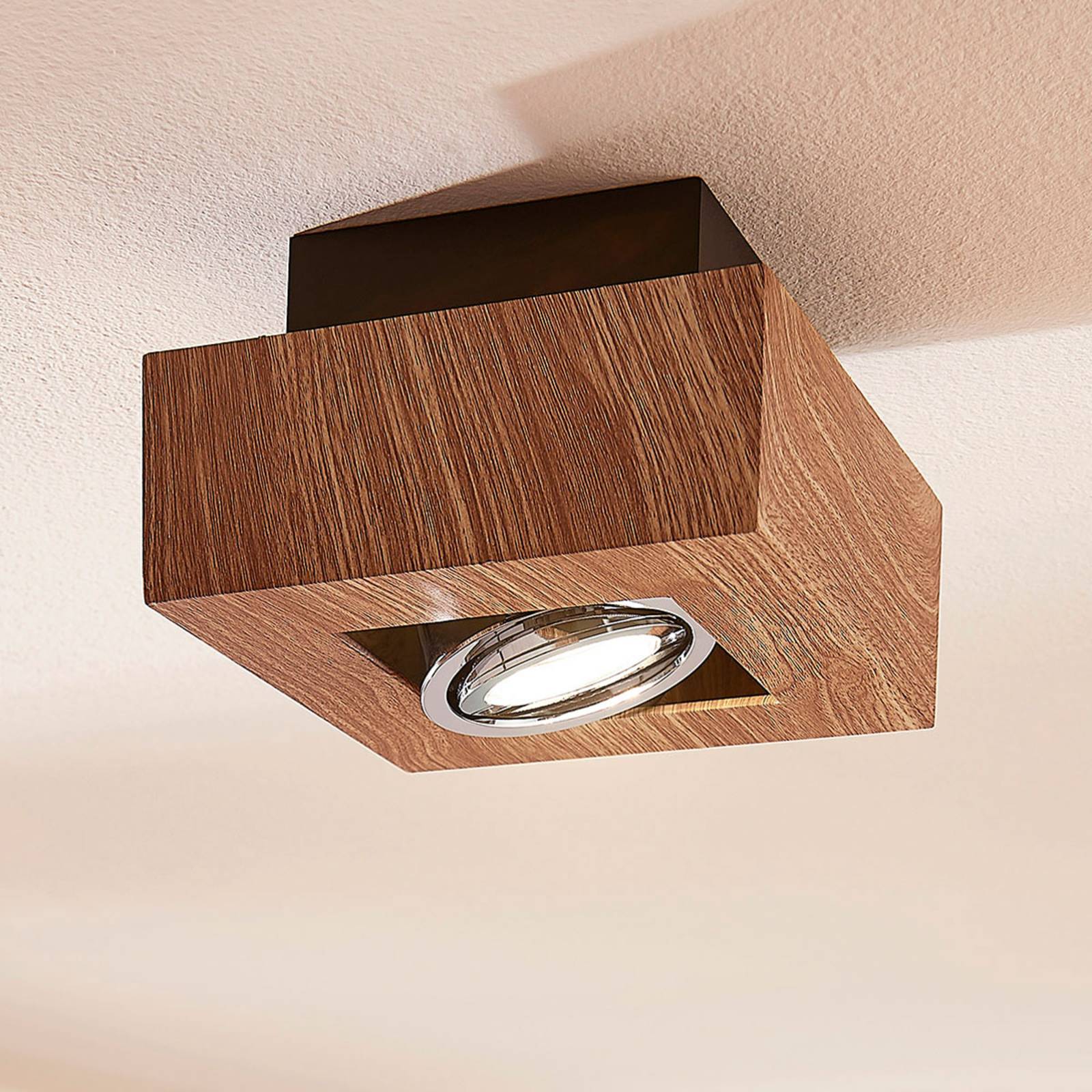 Arcchio Strahler Vince, 14 x 14 cm, holzfarben, Metall, GU10 Arcchio Strahler Vince, 14 x 14 cm, holzfarben, Metall, GU10 von Arcchio