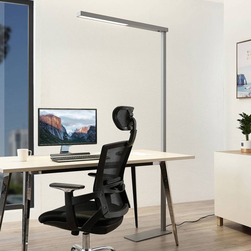 Arcchio LED-Büro-Stehleuchte Tamilo, silber, Metall, 194cm von Arcchio
