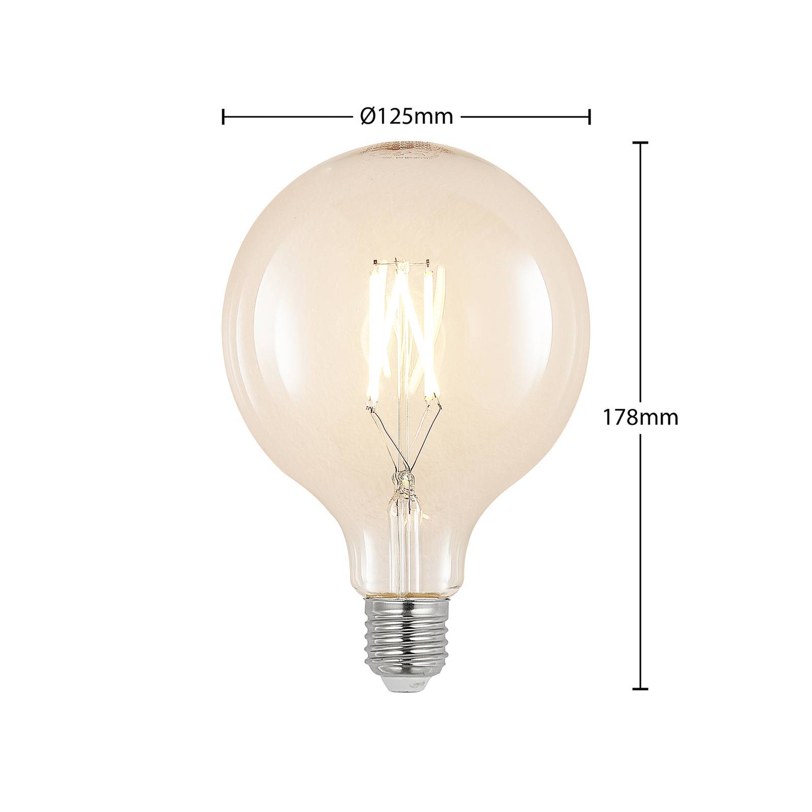 LED-Filament E27 8W 2.700K G125 Globe klar 2er-Set von Arcchio