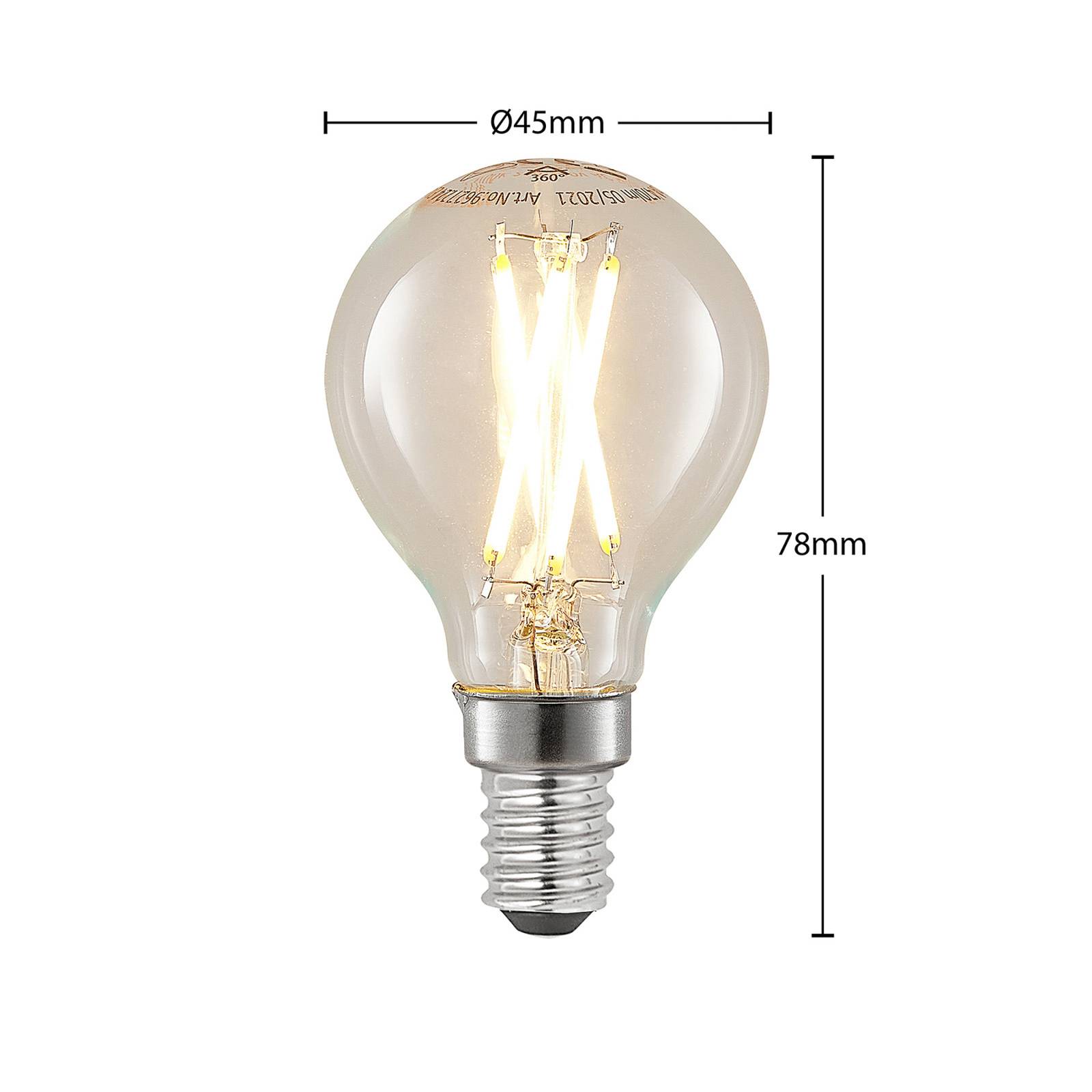 LED-Filamentlampe E14 4W 2700K Tropfen dimmbar 5er von Arcchio