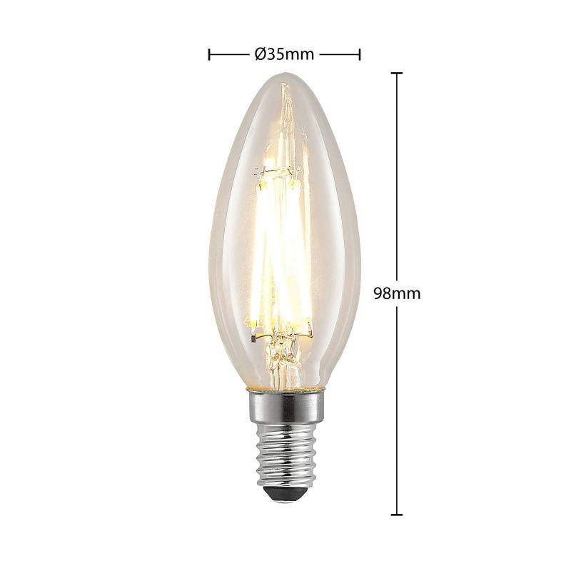 Arcchio LED-Leuchtmittel, Filament, Kerze, E14, 4W, klar von Arcchio