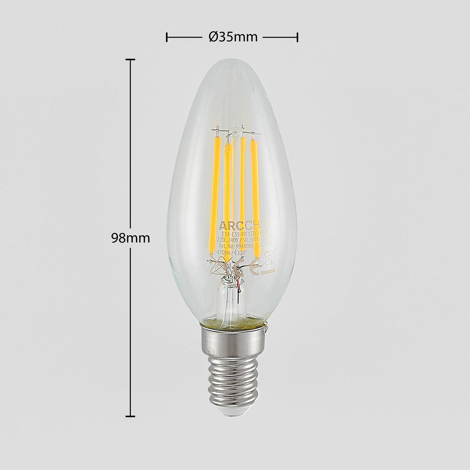 LED-Lampe E14 Filament 4W 2.700K 3-Step-Dimmer von Arcchio