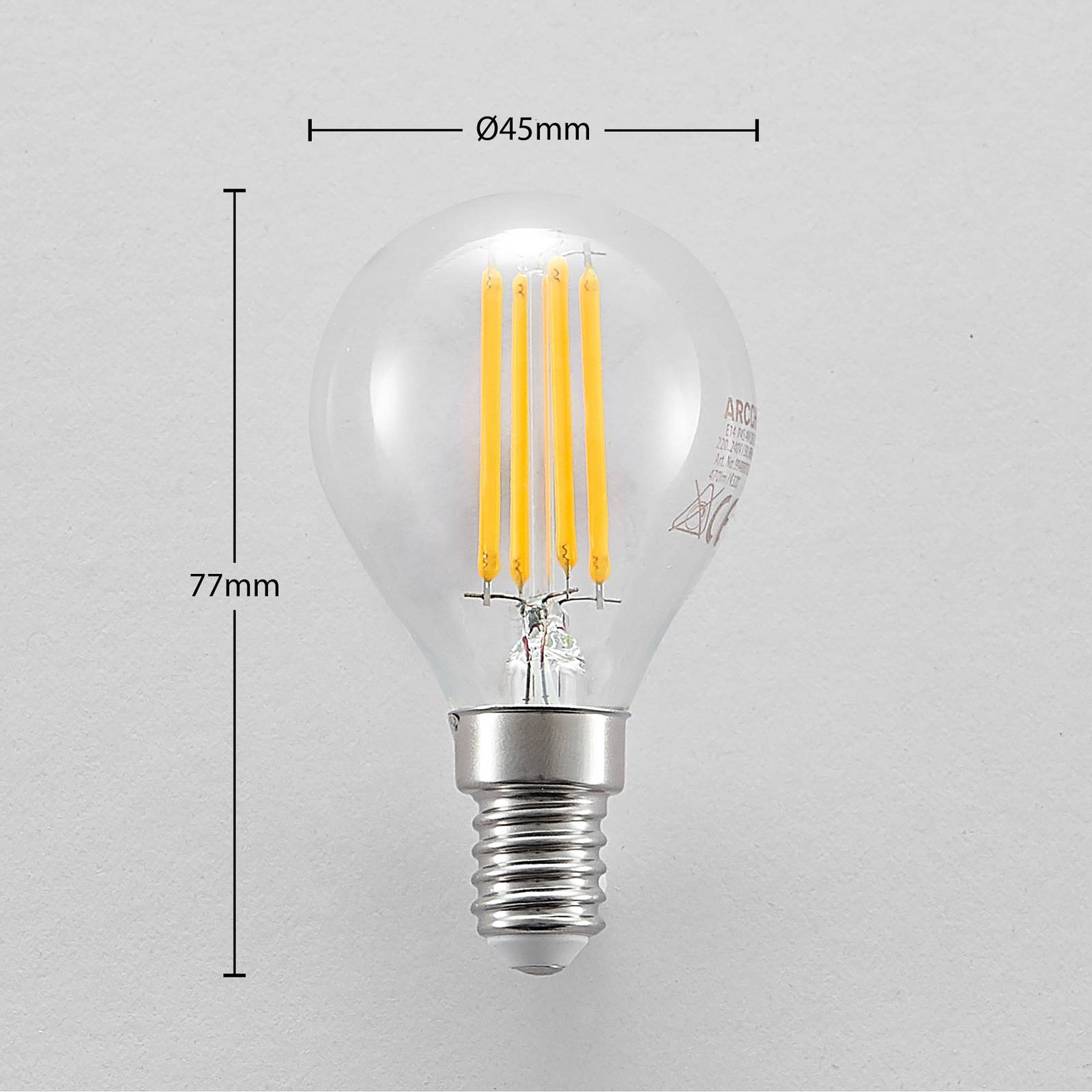 LED-Lampe E14 P45 4W 2.700K klar 3-Stepdim 3er-Set von Arcchio