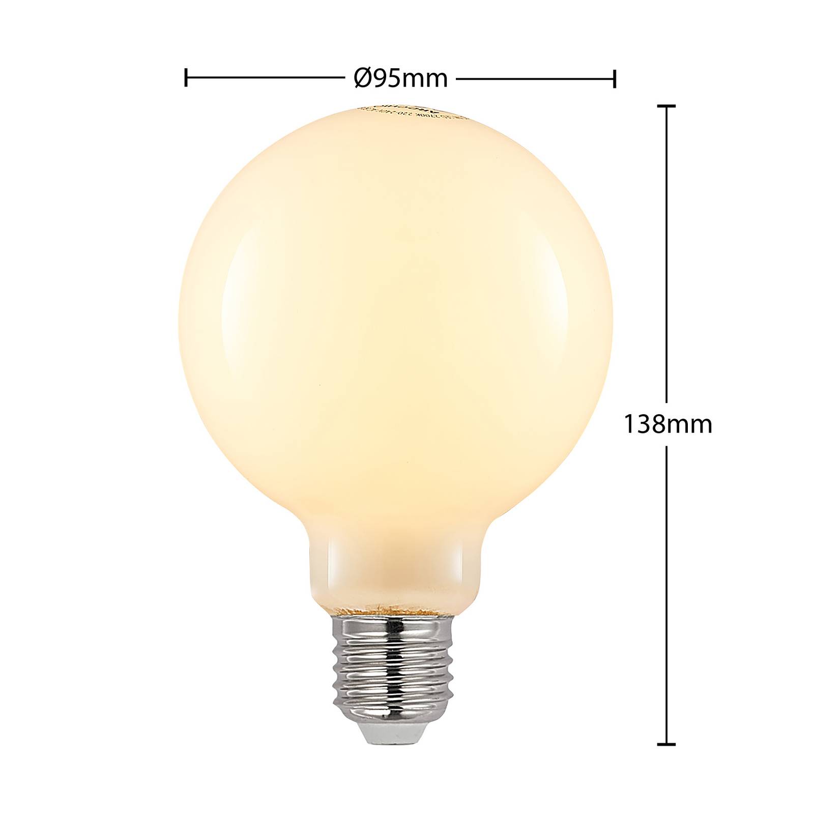 LED-Lampe E27 4W 2.700K G95 Globe, dimmbar, opal von Arcchio