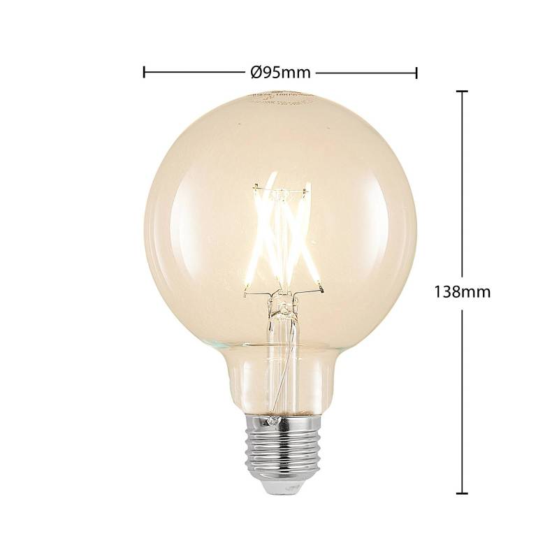 LED-Lampe E27 4W 2.700K G95 Globe klar 3er-Set von Arcchio