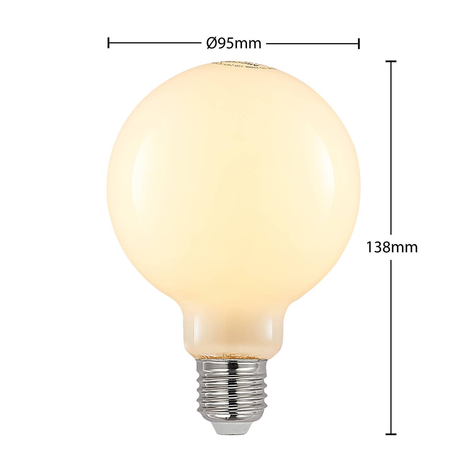 LED-Lampe E27 8W 2.700K G95 Globe, dimmbar, opal von Arcchio