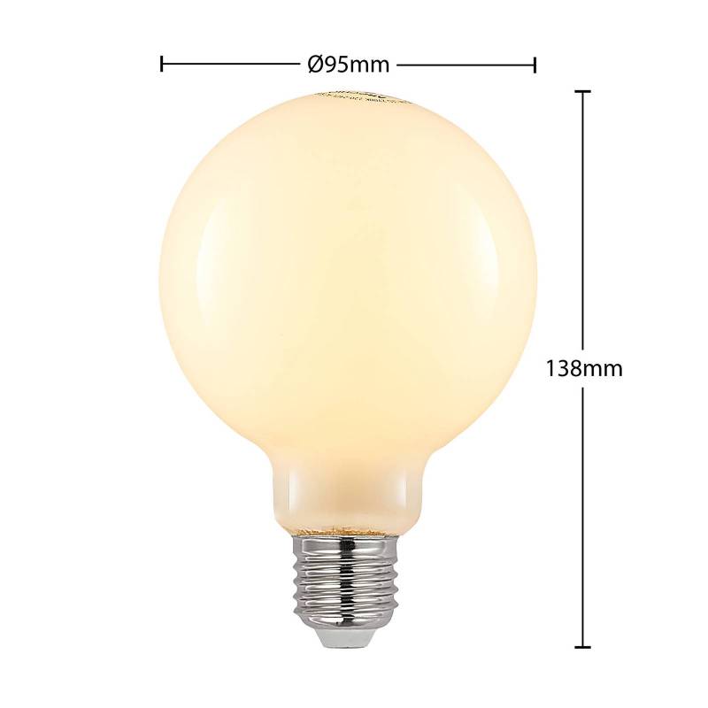 LED-Lampe E27 8W 2.700K G95 Globe, dimmbar, opal von Arcchio