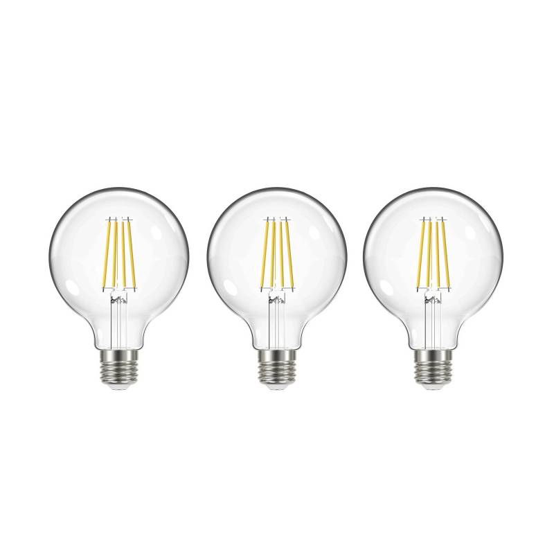 LED-Leuchtmittel Filament, E27, G95, 3,8W, 3000K, 806lm, 3er von Arcchio