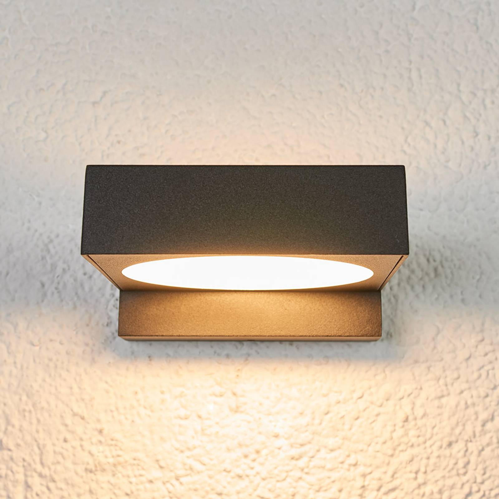 Schwarze LED-Außenwandlampe Natalja von Arcchio