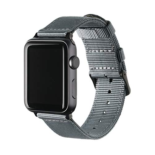 Archer Watch Straps - Nylon Uhrenarmband für Apple Watch - Grau/Schwarz, 38/40/41mm von Archer Watch Straps