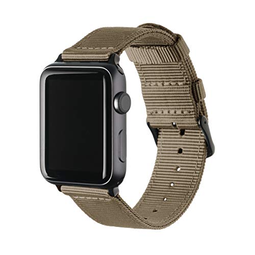 Archer Watch Straps - Nylon Uhrenarmband für Apple Watch - Khaki/Schwarz, 38/40/41mm von Archer Watch Straps