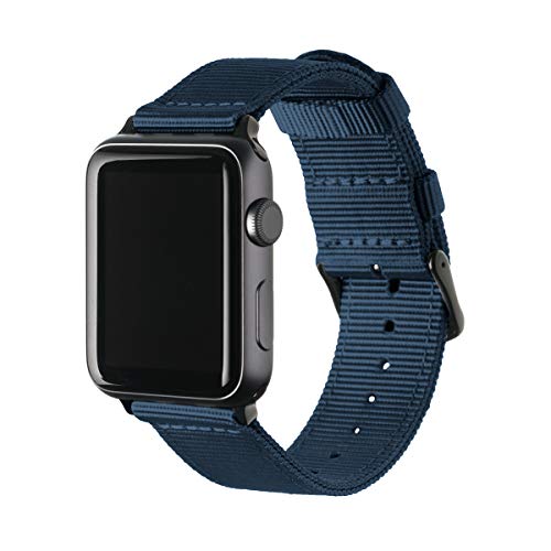 Archer Watch Straps - Nylon Uhrenarmband für Apple Watch - Navy Blau/Schwarz, 38/40/41mm von Archer Watch Straps