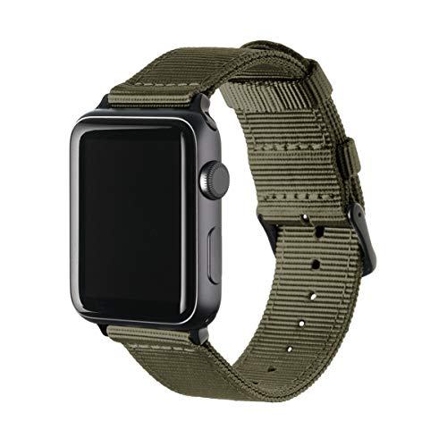 Archer Watch Straps - Nylon Uhrenarmband für Apple Watch - Olivgrün/Schwarz, 38/40/41mm von Archer Watch Straps