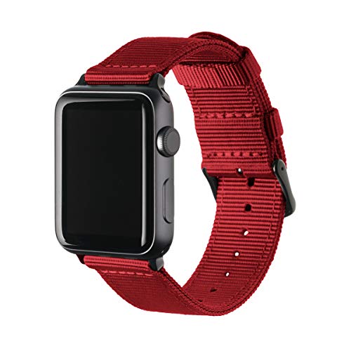 Archer Watch Straps - Nylon Uhrenarmband für Apple Watch - Rot/Schwarz, 38/40/41mm von Archer Watch Straps