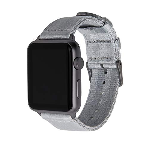 Archer Watch Straps - Premium-Uhrenarmbänder aus Nylon-Sitzgurtmaterial für die Apple Watch (Grau/Space Grau, 38/40/41mm) von Archer Watch Straps