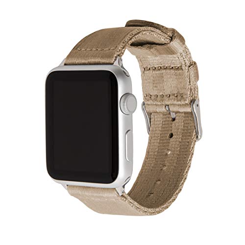 Archer Watch Straps - Premium-Uhrenarmbänder aus Nylon-Sitzgurtmaterial für die Apple Watch (Khaki/Edelstahl, 38/40/41mm) von Archer Watch Straps